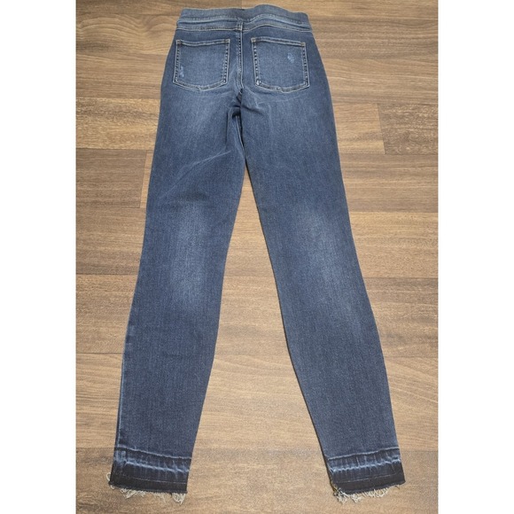 Spanx Distressed Skinny Ankle Jeggings MidWash ‎ Pull On Jeans  XS $128 Stretch - Picture 2 of 5